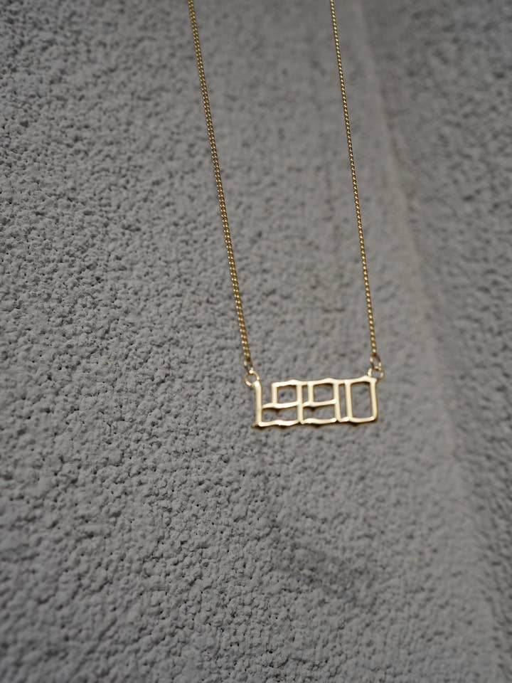 Gold Vermeil Year Necklace (1990-2000) for wholesale by Good Things BK