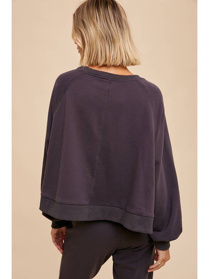 In Loom - Wholesale Sweatshirt - Women's - GARMENT WASHED RAGLAN PULLOVER SWEATSHIRT6