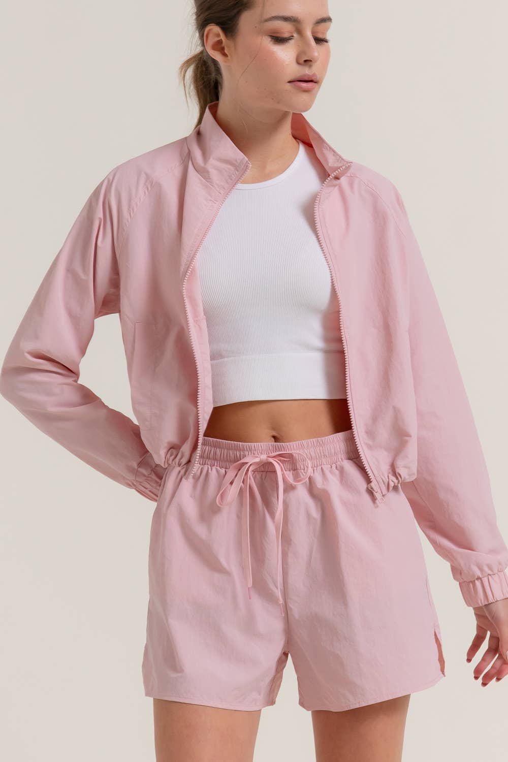 Active Basic | Active USA - Wholesale Athletic Shorts - Women's - Anorak Fabric Side Slit Workout Shorts13