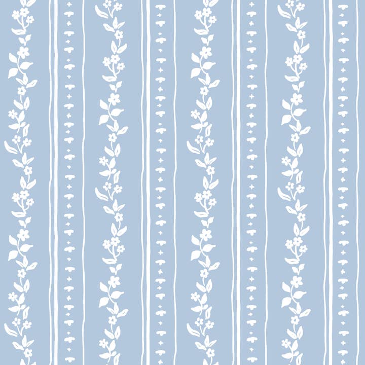 DITSY STRIPE MAHJONG AND GAME TABLECLOTH ~ SOFT BLUE for wholesale by Holly Stuart Home