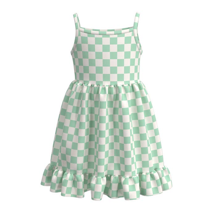 Little Trendy - Wholesale Dress - Kids - Girls daily suspender plaid ruffle dress
