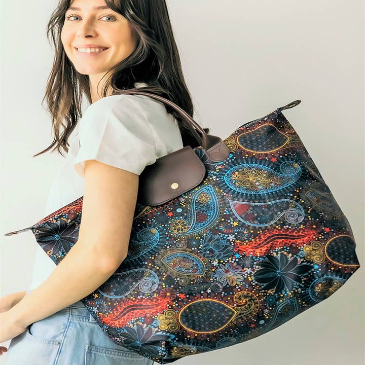 anbfashion - Wholesale Tote bag – Women's - TROPICAL/PAISLEY PRINT FOLDABLE TOTE BAG1