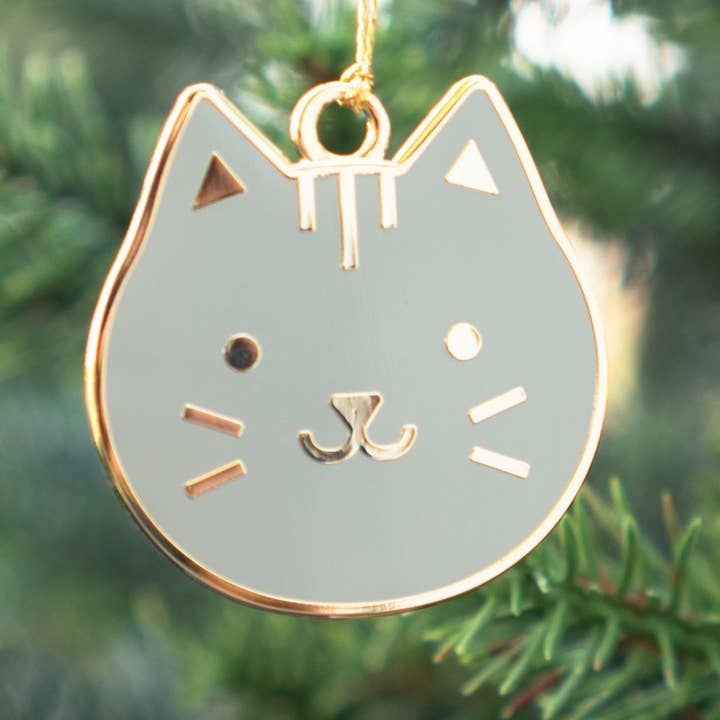 Grey Kitty Ornament for wholesale by Everyday Olive