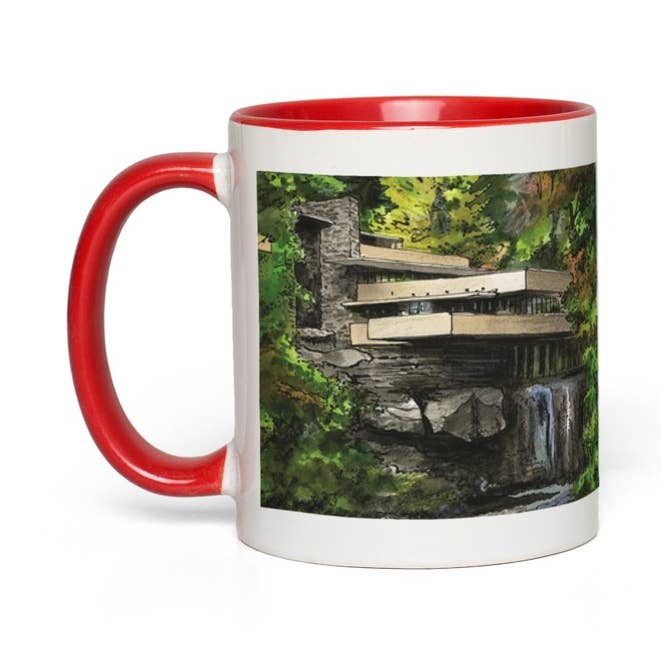 Fallingwater Coffee Mug for wholesale by Totally Toronto Art/Sassy City Studio