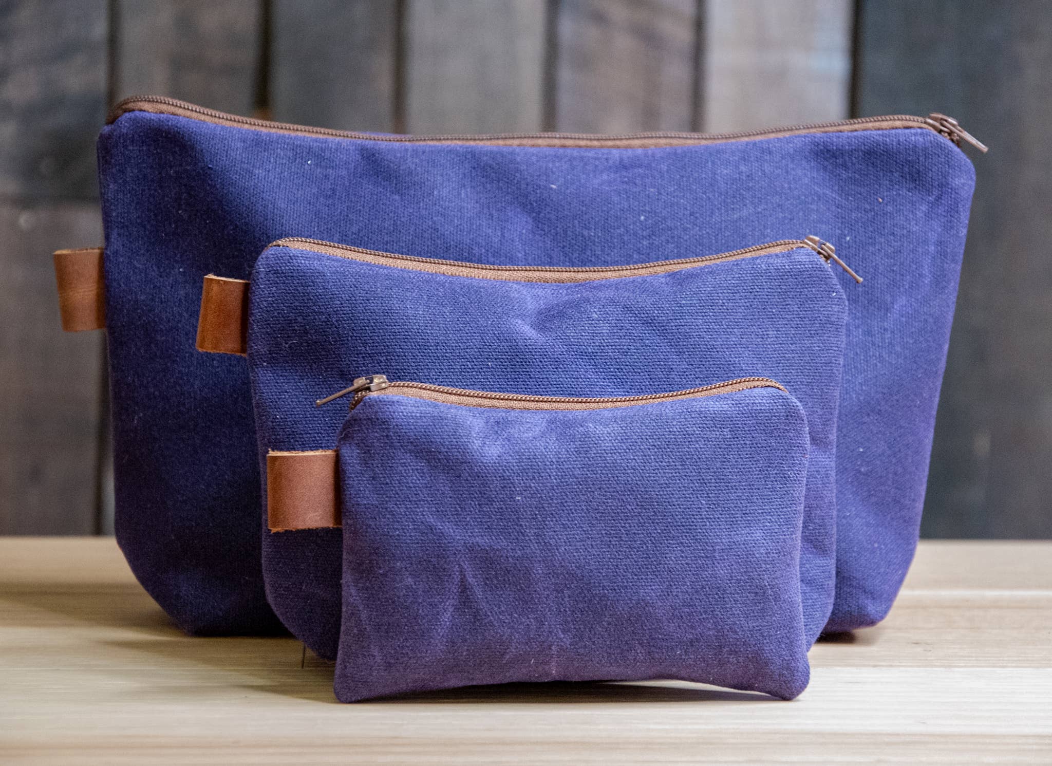 In Blue Handmade - Wholesale Pouch - Unisex - Small Handmade Waxed Canvas Zipper Pouch20