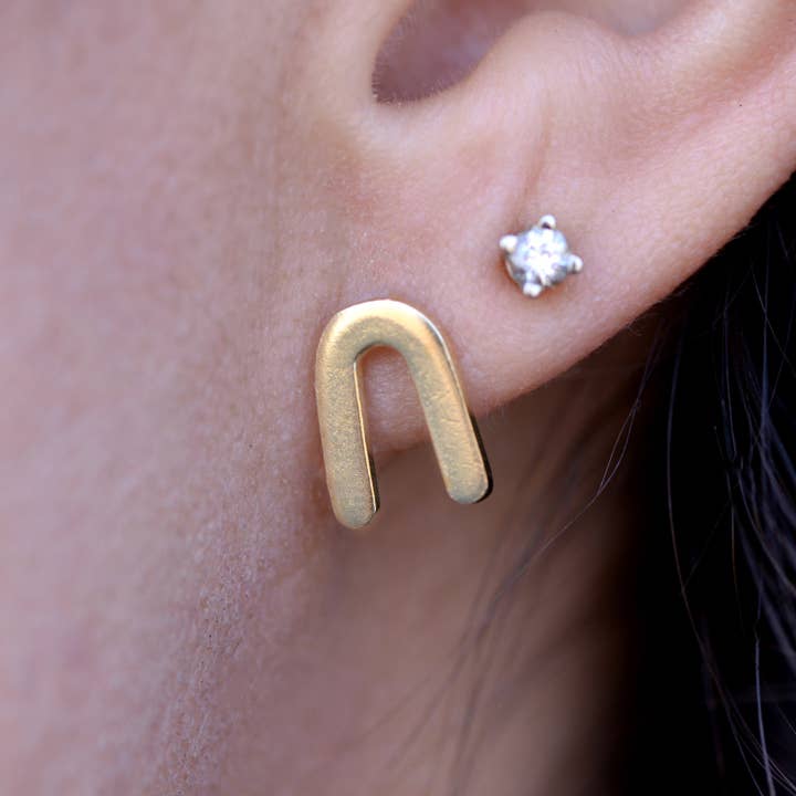 Gold Horseshoe (rainbow) Earrings for wholesale by floralee LIVING