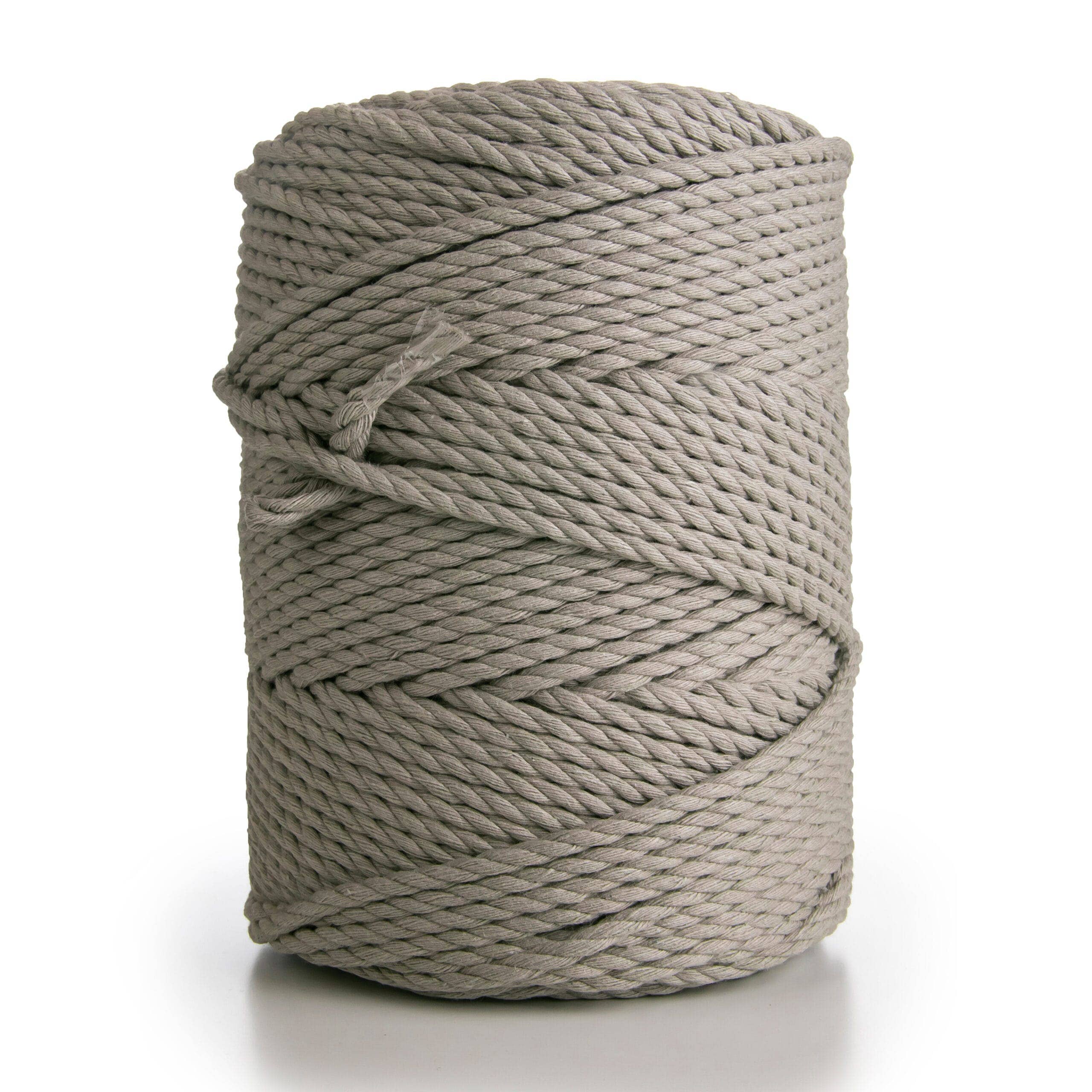 MB Cordas – wholesale Cord – 4MM 3 Strand Twisted Macrame Cotton Rope 1kg LIGHT GREY 140m - 145m  Macrame Rope 3 ply Craft String1