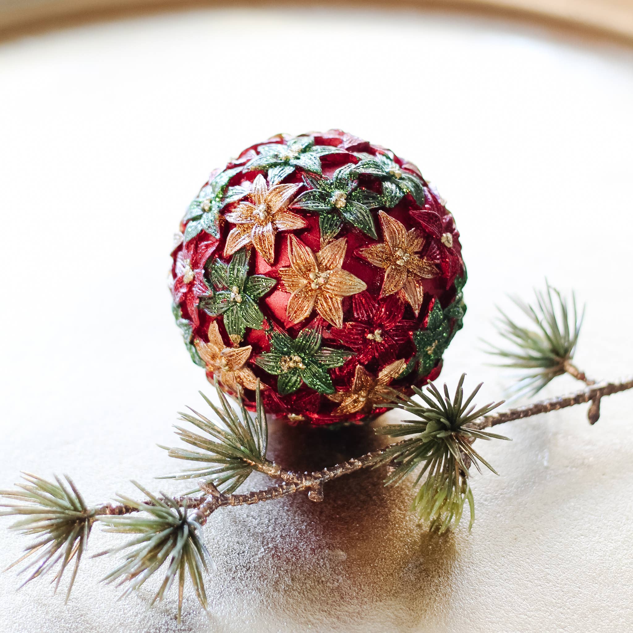 Dekorasyon Gifts  Decor - Wholesale Ornament - 3" Stargazer Ball Orn (Red/Citron)0