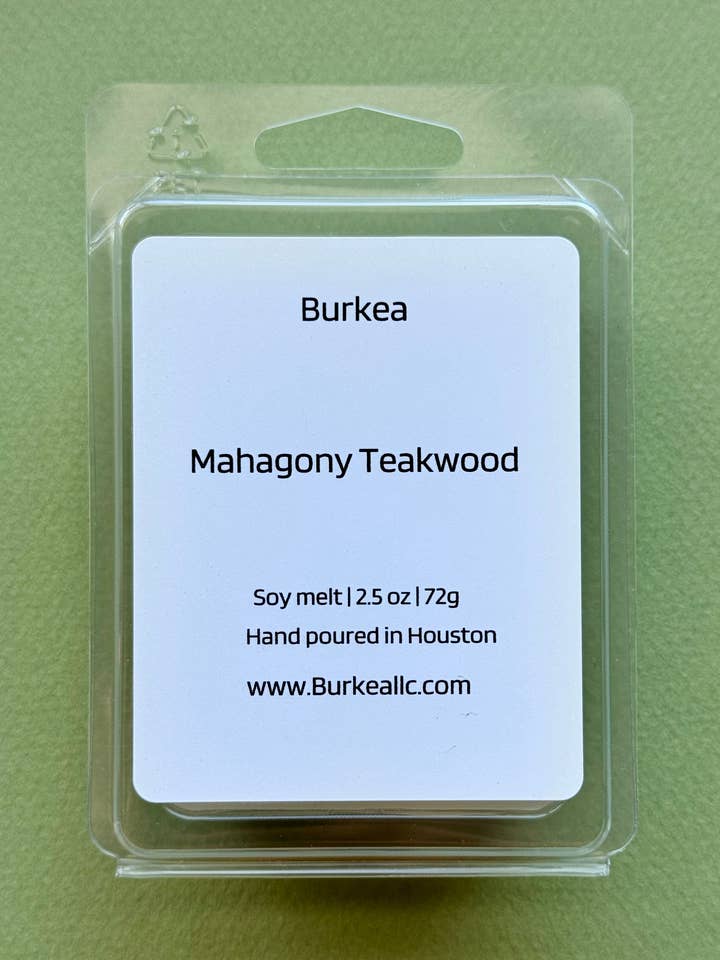 Mahagony Teakwood Soy melt 2.5 oz for wholesale by Burkea llc