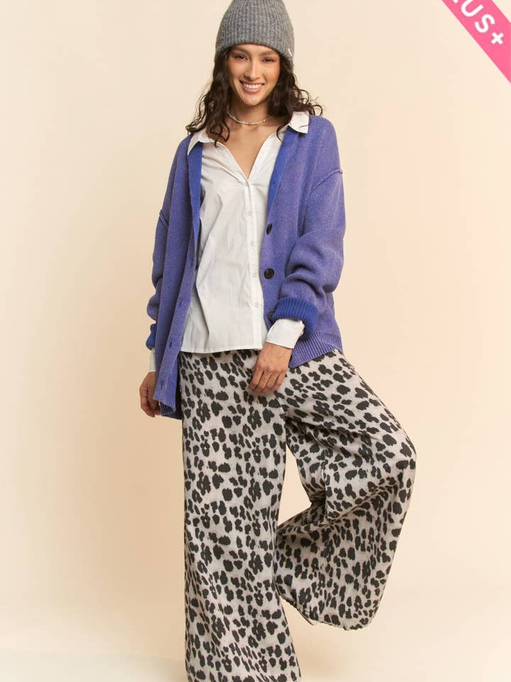 Davi & Dani - Wholesale Cardigan - Women's - PLUS SHAWL COLLAR BUTTON FRONT KNIT CARDIGAN