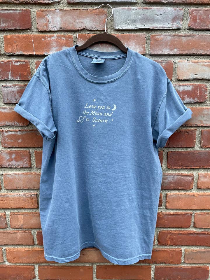 Molly Louise Shop – wholesale Screen printed t-shirt – Women′s – Love You to the Moon and to Saturn T-Shirt0
