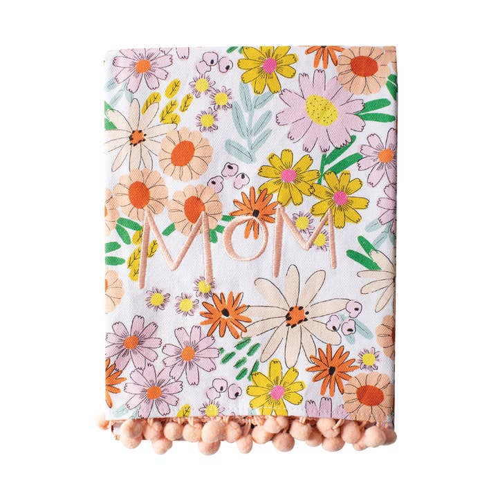 TEA TOWEL - BEST MOM FLORAL for wholesale by Fringe Studio