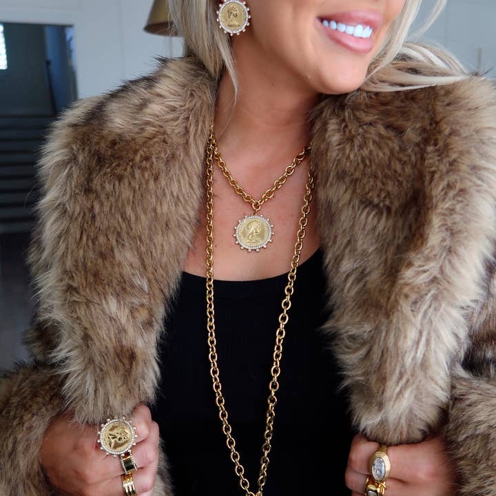 CHANSUTTPEARLS - Wholesale Cocktail/Statement Ring - BLING COIN RING2