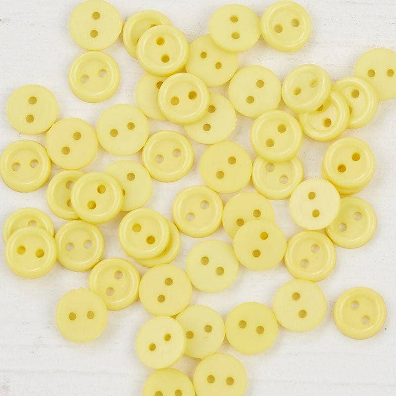 Factory Direct Craft - Wholesale Sewing Button/Snap - 50 Micro Mini Tiny Buttons - 6mm (about 1/4") - Select Color5