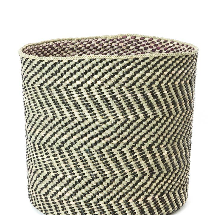 Swahili | AFRICAN MODERN - Wholesale Basket - On Sale! Black & Natural Maila Milulu Reed Baskets