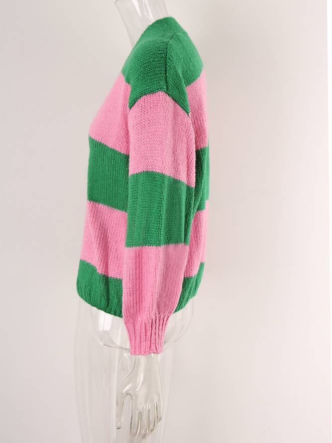 Comely Fashion - Wholesale Cardigan - Women's - Colorblock Open Front Knitting Cardigans