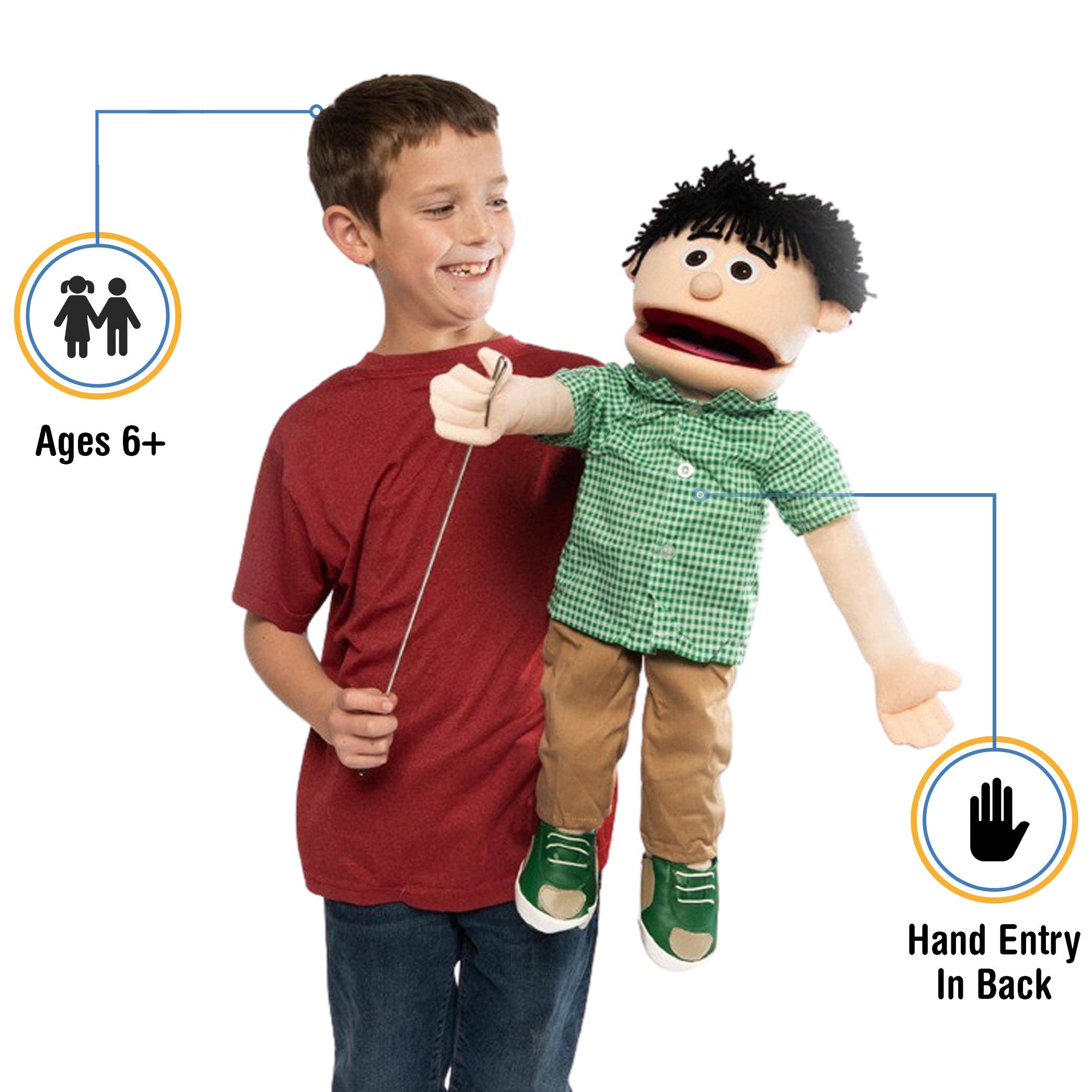 Silly Puppets - Wholesale Puppet - Kids & Baby - Silly Puppets Kenny, Peach Skin (25")1