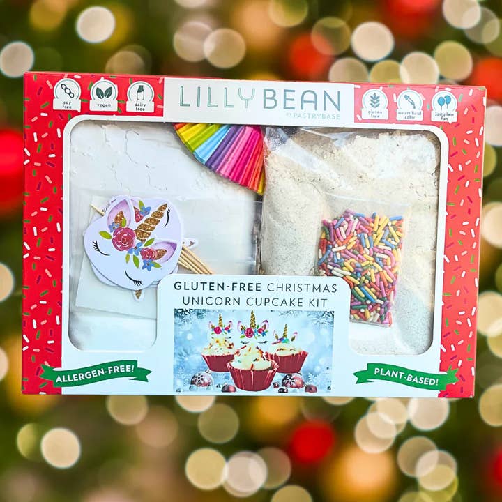 LillyBean Baking - Wholesale Cake Decorating Kit - Christmas Unicorn Cupcake Kit (Vegan & Gluten-Free)