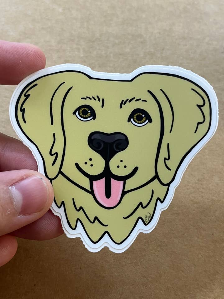 Yellow Labrador Dog Sticker for wholesale by ON THE GO Studio