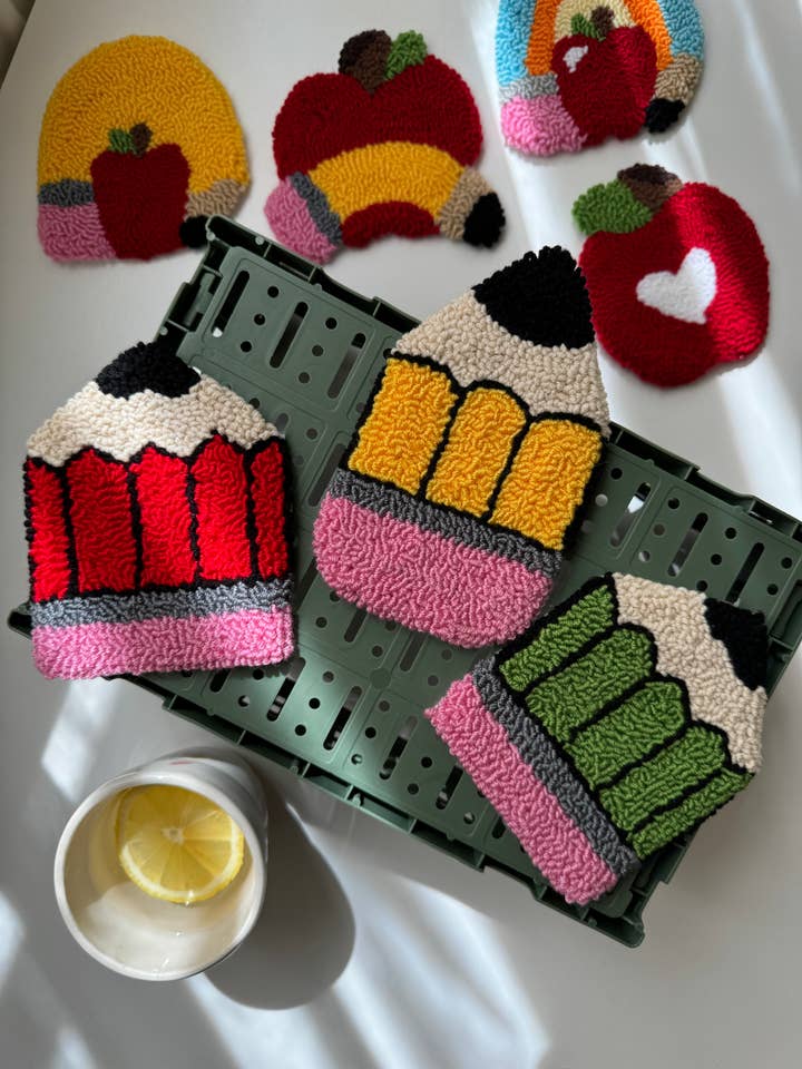 Teacher Appreciation Week Coasters,Punch Needle Coaster for wholesale by MUUDLAND