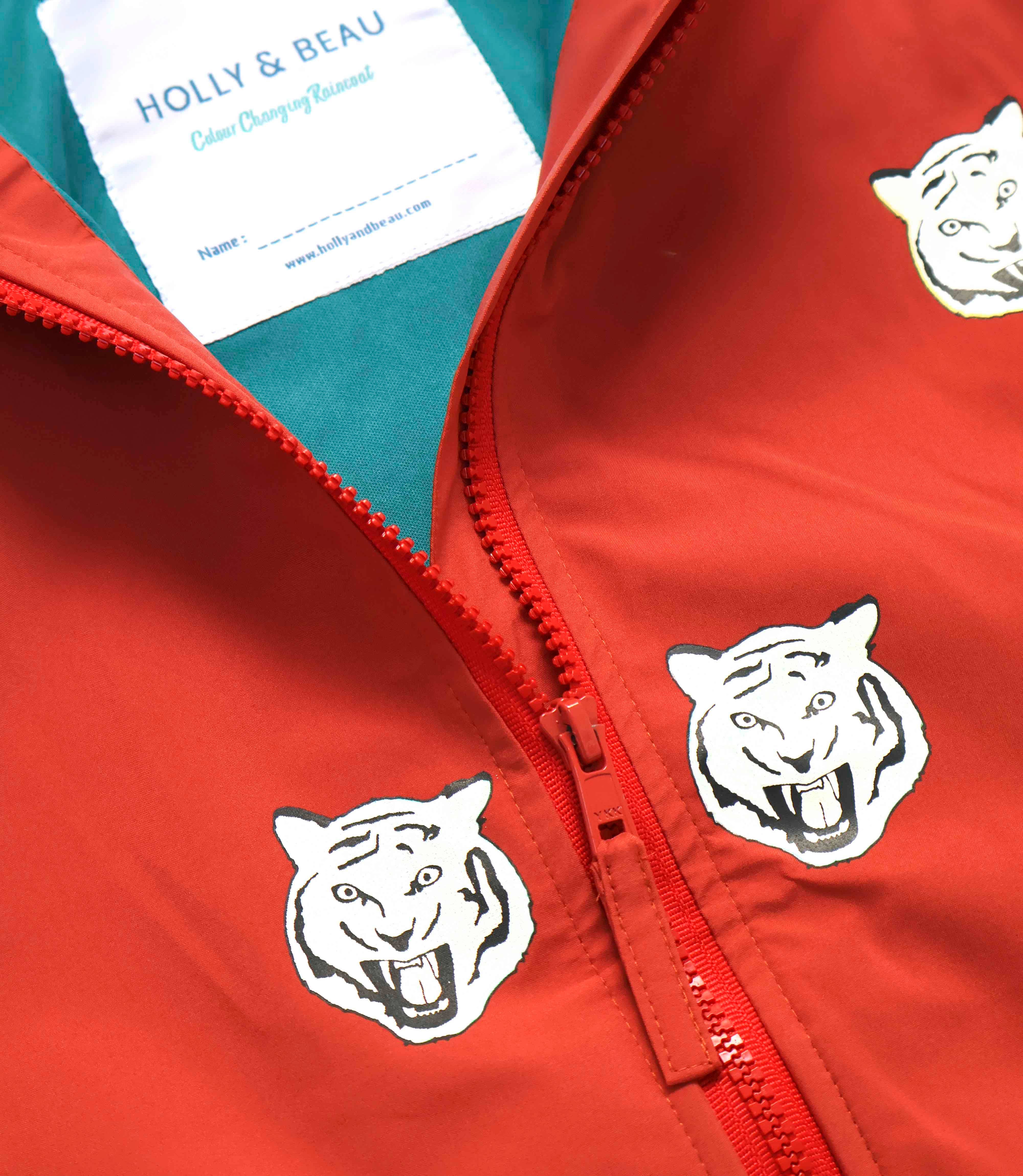 Holly and Beau – Impermeável – Criança por atacado – Capa de chuva infantil com tigres que mudam de cor5