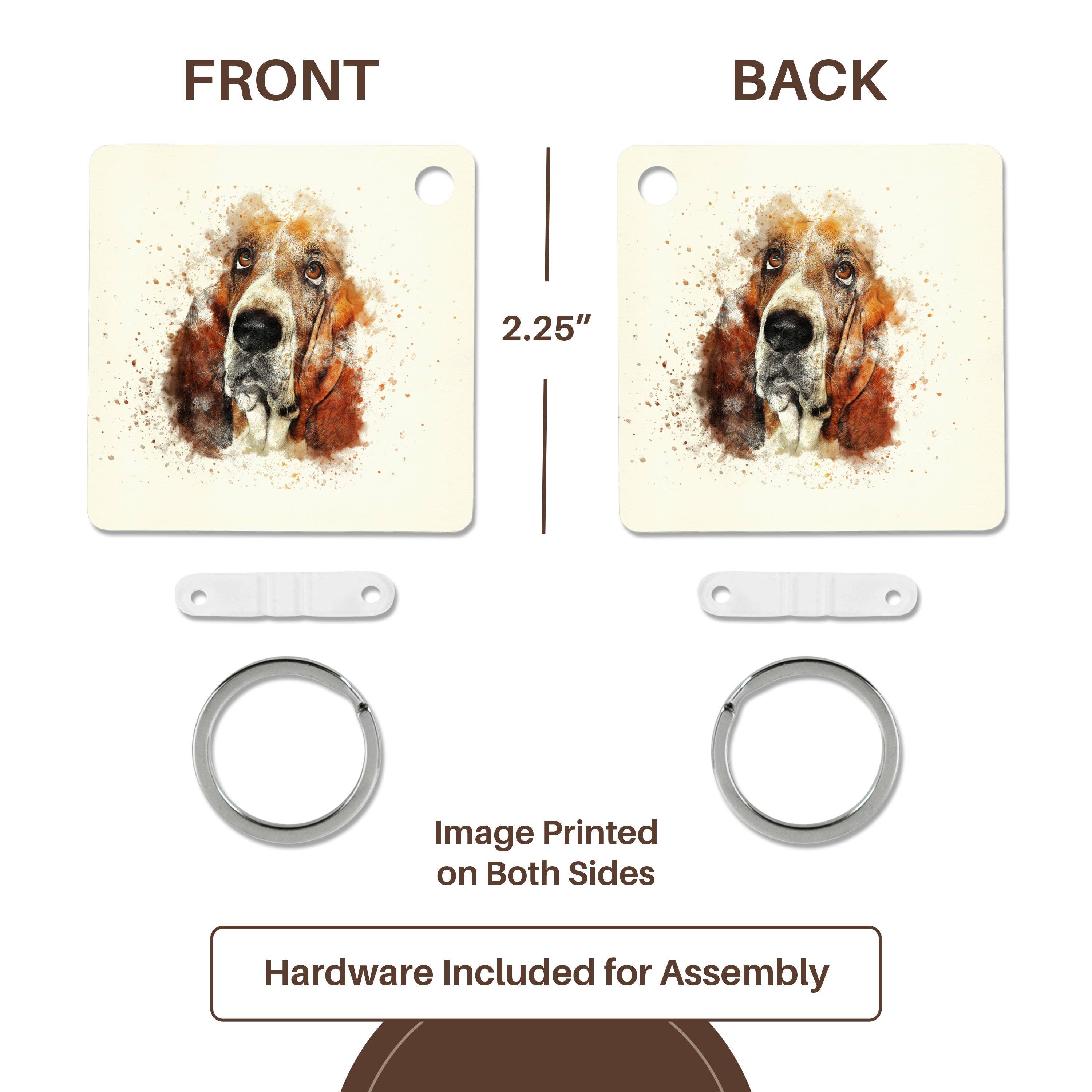 3dRose - Wholesale Keychain - Unisex - 3dRose, Cute Animal Dog Watercolor Illustration-Beagle, Key Chain4