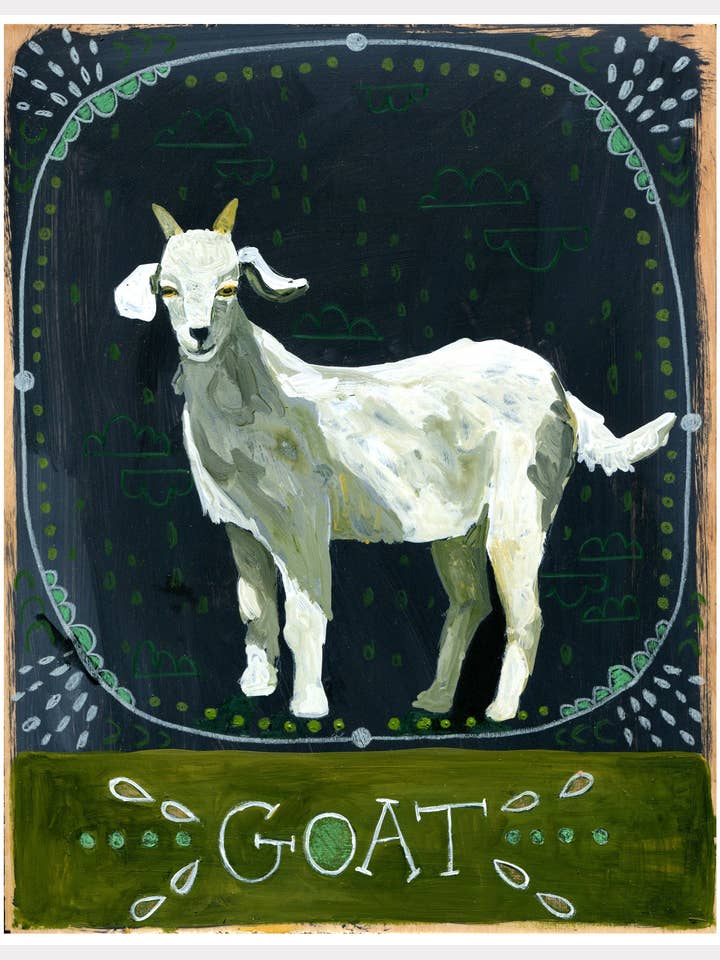 Totem animalier imprimé - Chèvre pour la vente par Jessica Swift