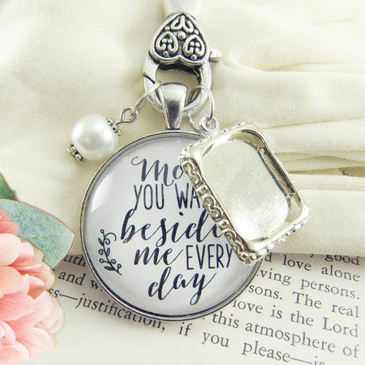 Gutsy Goodness - Wholesale Individual Charm/Pendant - Mom Memorial Wedding Bouquet Picture Frame Charm for Bride