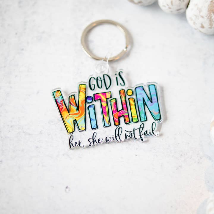 Savannah and James Co - Wholesale Keychain – Women's - God Is Within Her, Keychain1