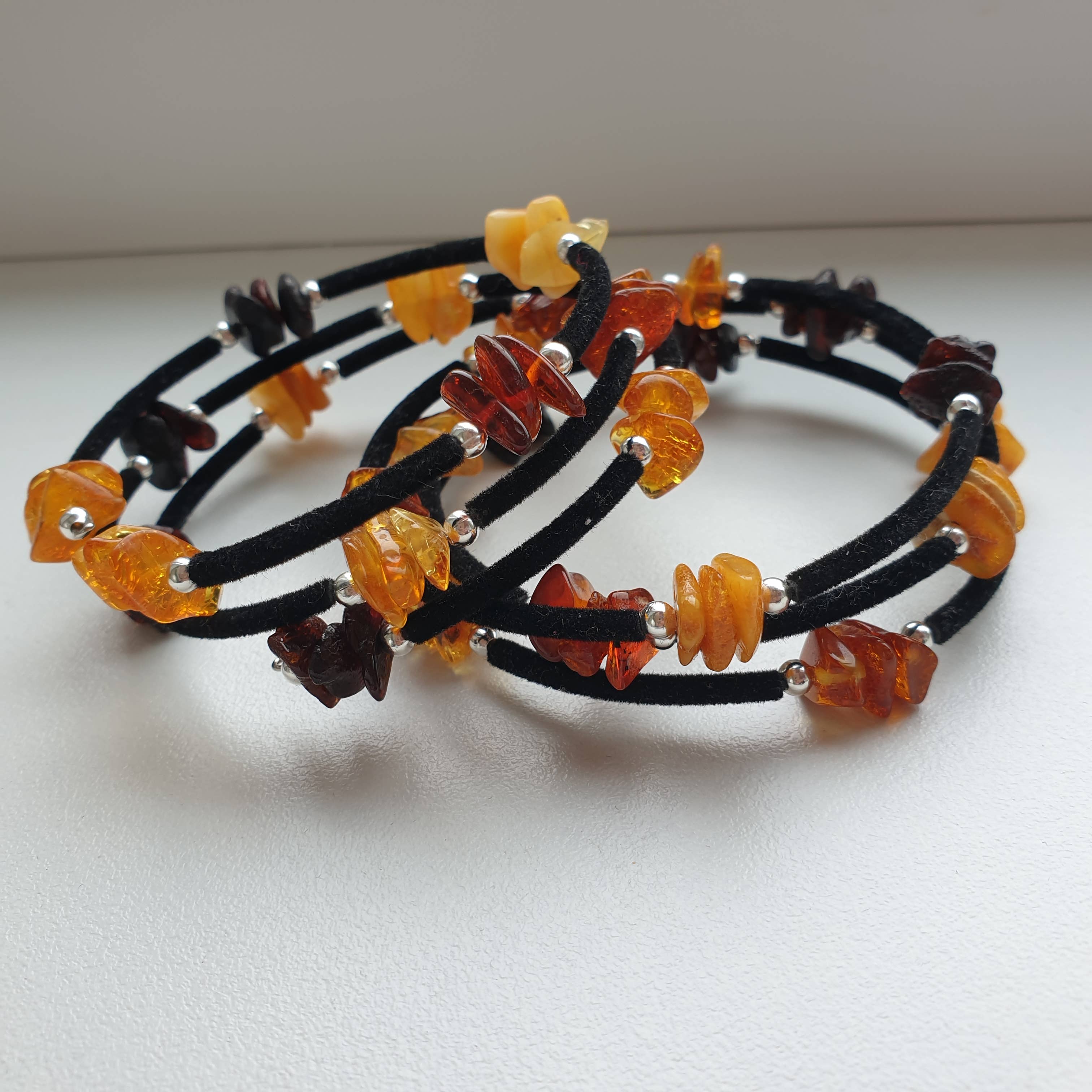 AmberLithuania - Wholesale Beaded Bracelet - Amber bracelet Adult Rough gemstine beaded bracelet Crystal6