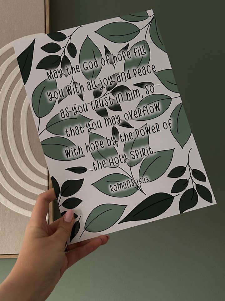 Römer 15:13 - Bibelvers Druck für den Großhandel von Daisy & Joy Design