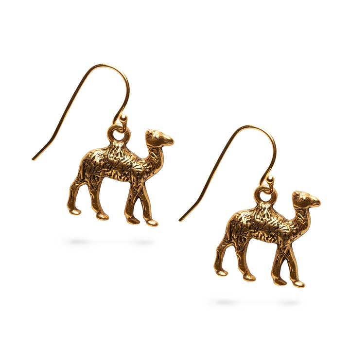 Egyptian Camel Earrings - Antiqued Gold for wholesale by Discoveries, Inc.