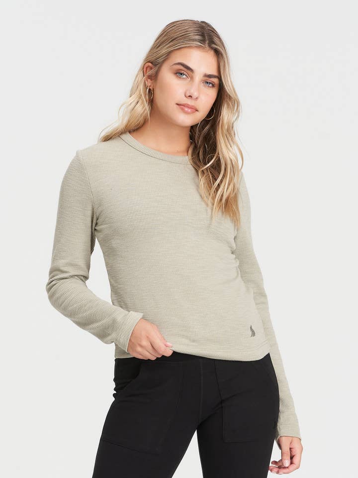 Waffle manica lunga per la vendita all'ingrosso da parte di KUWALLA TEE