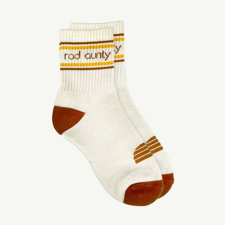 Rad Aunty Organic Cotton Crew Sock Single - Natural for wholesale by Banabae