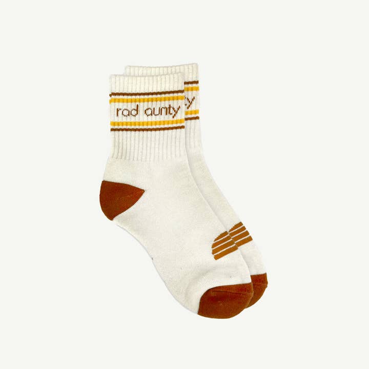 Rad Aunty Organic Cotton Crew Sock Single - Natural for wholesale by Banabae