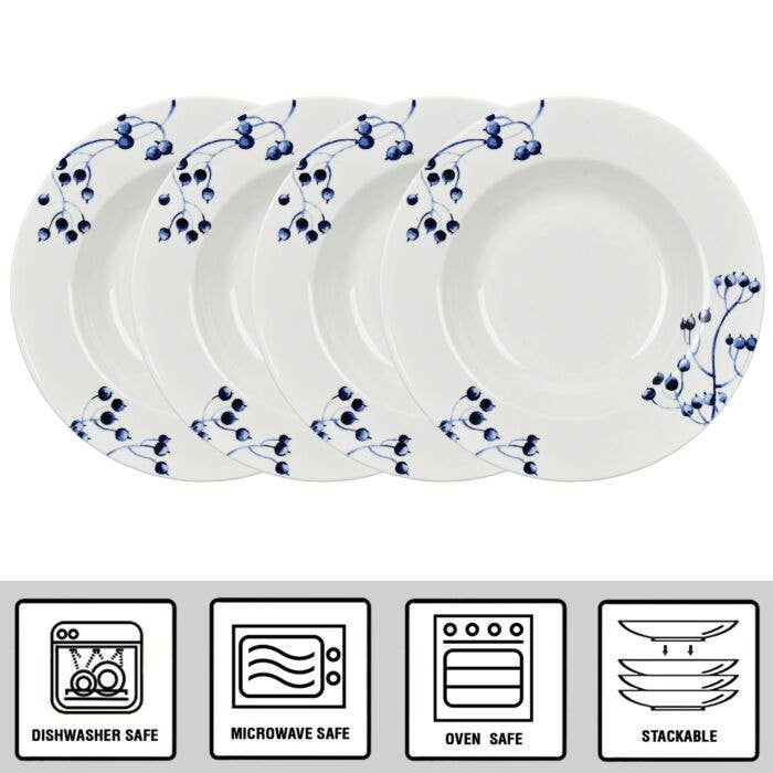 STP - Wholesale Dinner Plate - Azur de Limoges Porcelain Deep Plate Set of 4