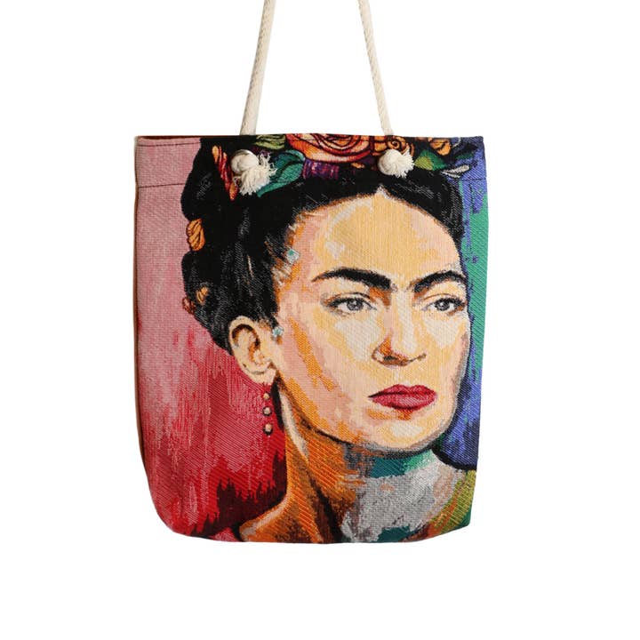 Frida's Radiant Anatomy: The Exquisite Face Tote Bag for wholesale by Avance