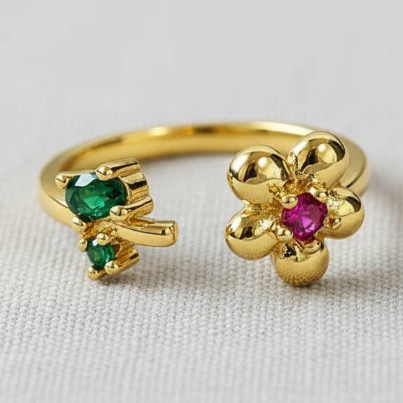 Bague Vintage en Or avec Zirconia pour la vente par scentll jewelry