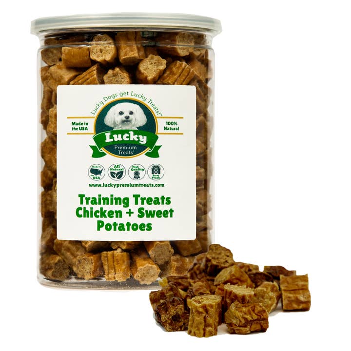 CHICKEN & SWEET POTATO DOG TRAINING TREATS for wholesale by Lucky Premium Treats