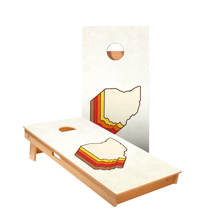Retro Ohio Star Cornhole Boards for wholesale by American Cornhole Association