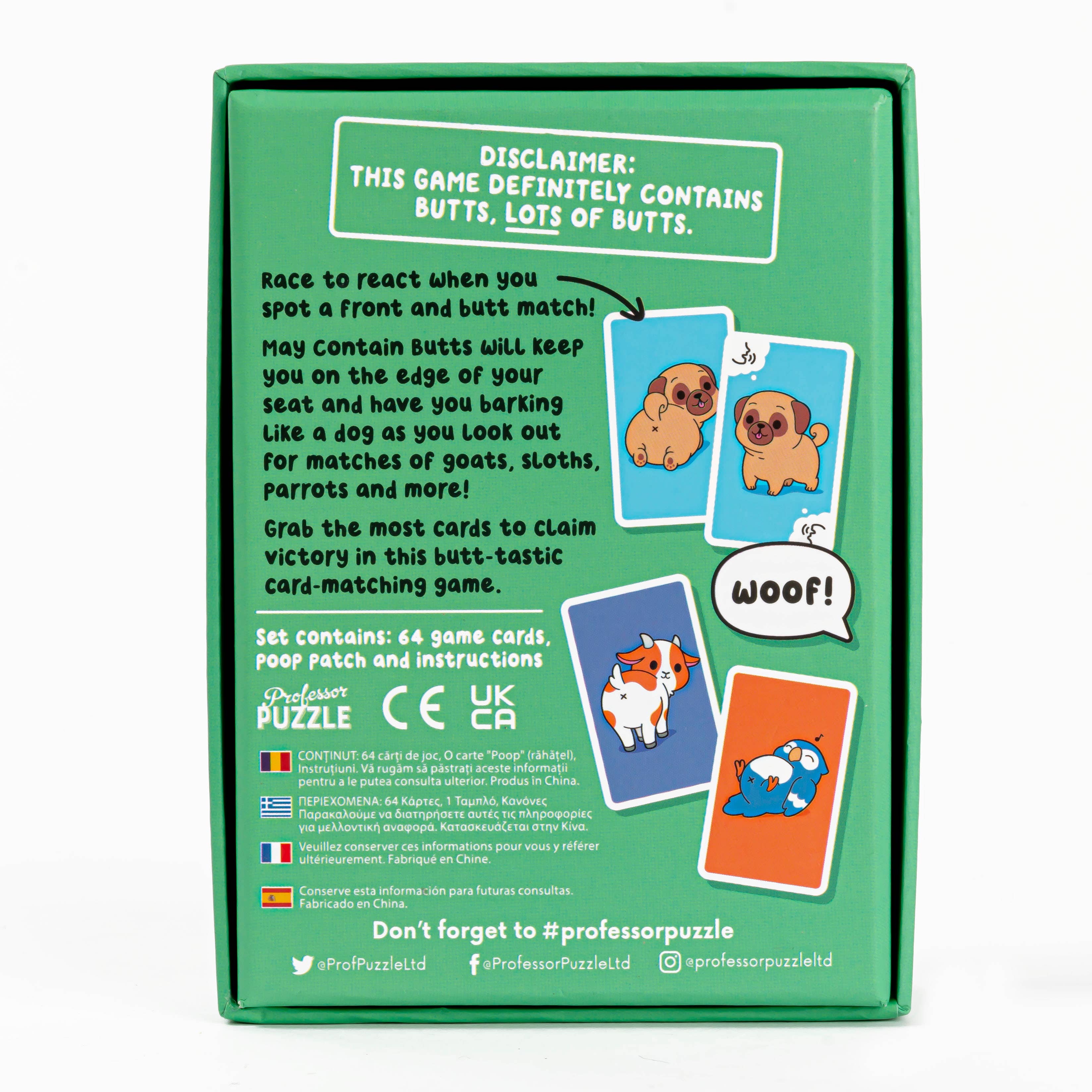 Professor Puzzle – wholesale Card game – May Contain Butts4