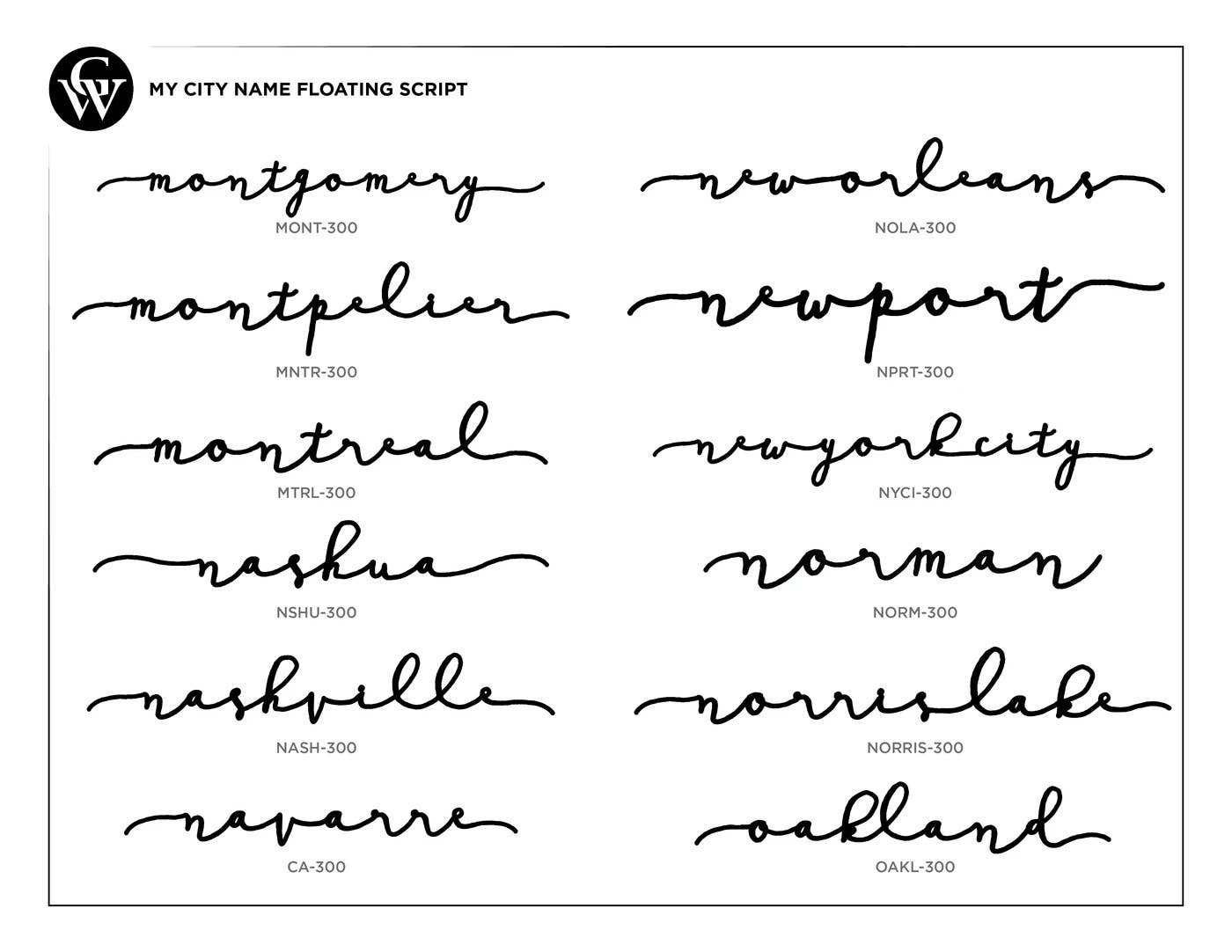 Grainwell - Wholesale Wall Accent - State Name Floating Script9