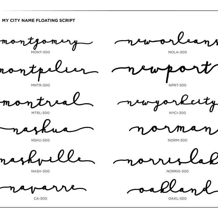 Grainwell - Wholesale Wall Accent - State Name Floating Script9