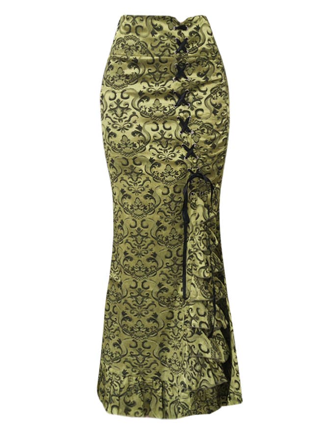 Gothic jacquard maxi mermaidtail skirt for wholesale by HIDDENBRAND
