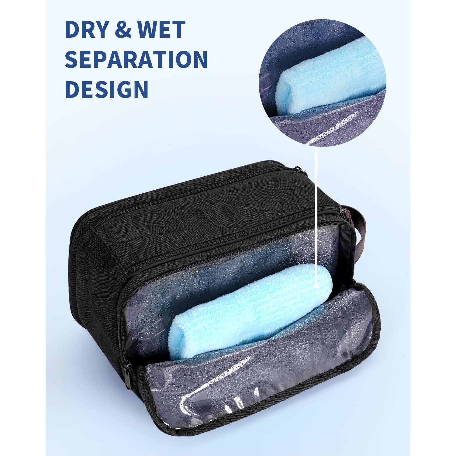 wandf – Engroshandel Toilettaske - Unisex – Canvas & læder Dopp Kit rejse vandafvisende barbertaske2