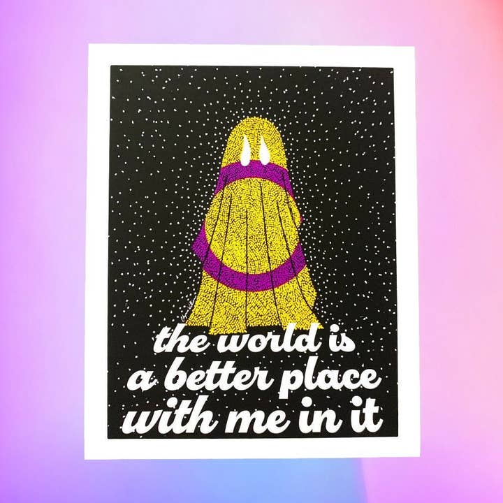 Intersex Pride Self-Love Ghost Art Print LGBTQ+ for wholesale by Solo Souls