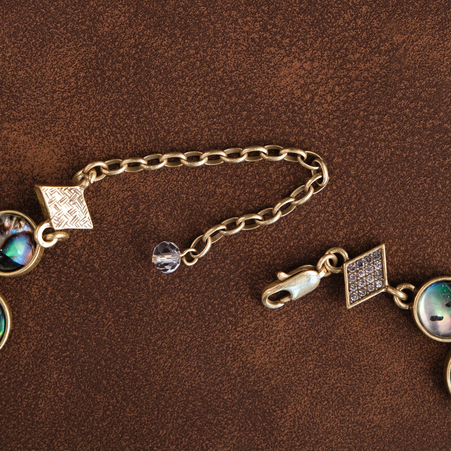 GirlyPirateCo - Wholesale Pendant/Charm Necklace - Vintage-Inspired Abalone Shell and Crystal Necklace3