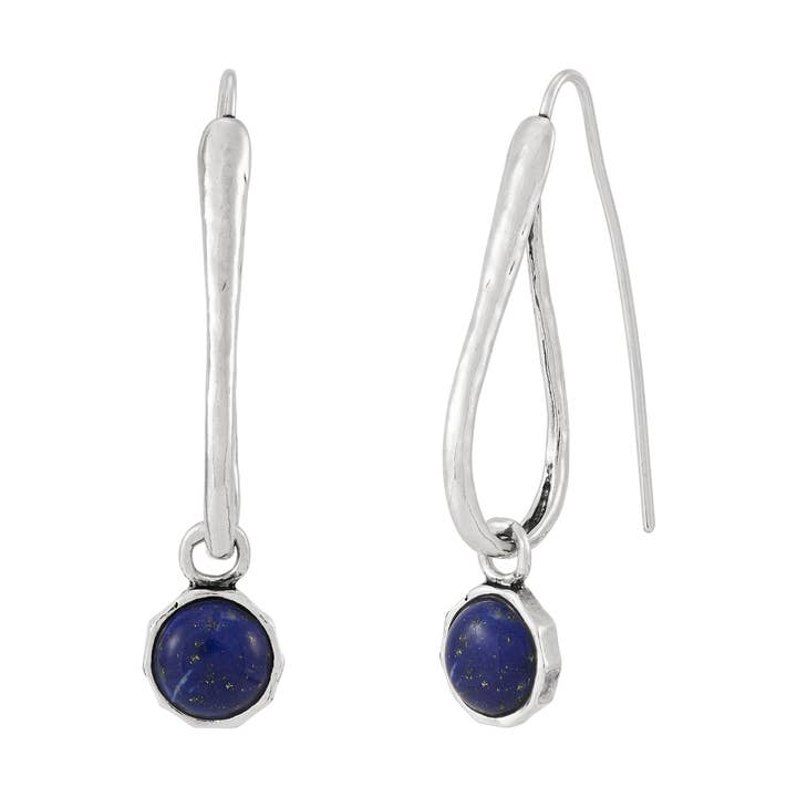 Silpada 'Cosmic Haze' Silver Blue Lapis Drop Earrings for wholesale by Silpada