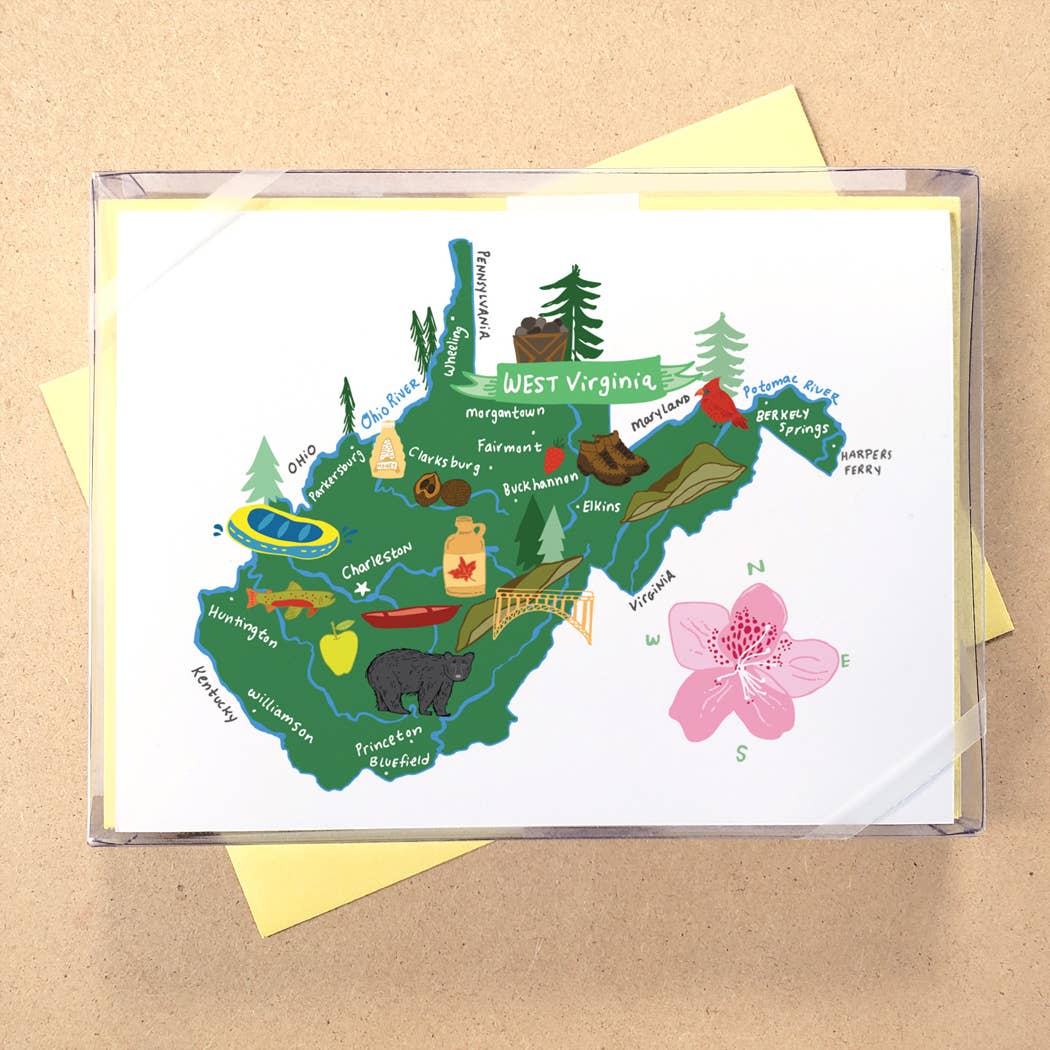 Allport Editions - Wholesale Briefpapier/indexkaartenset - Hallo USA Boxed Card-serie - ALLE 50 STATEN HIER!48