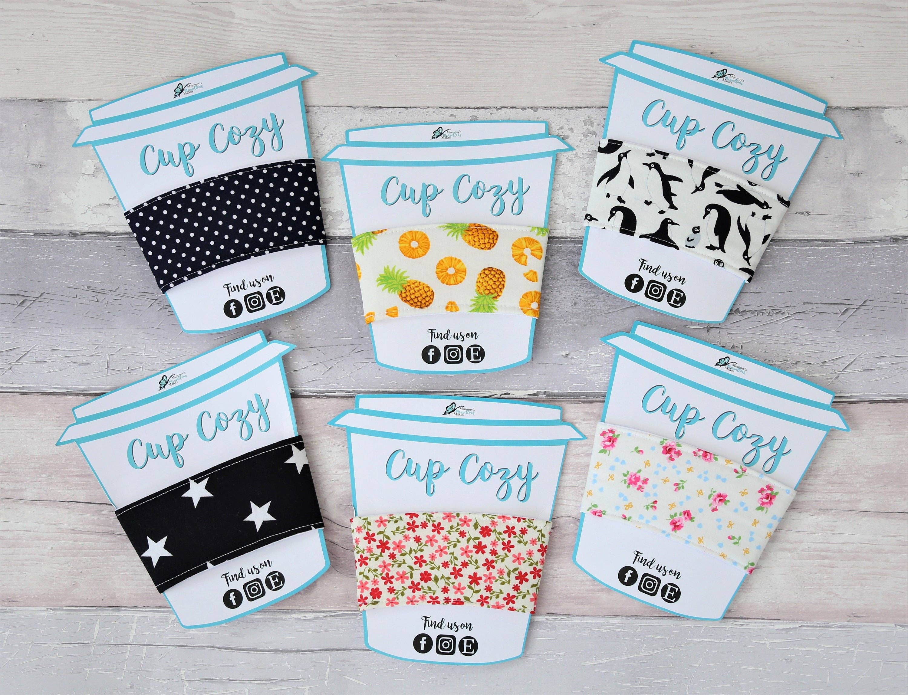 Mummy's Marvellous Makes Ltd – wholesale Drink huggers & koozies – Coffee Cup Cozy, Coffee Cup Sleeve, Coffee Cosy, Zero Waste, Coffee Gift, Eco Friendly, Teacher Gift, Gift for Her3